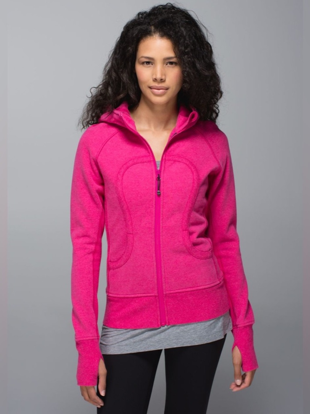 Lululemon Scuba Hoodie bright pink Size 10. Great condition!
